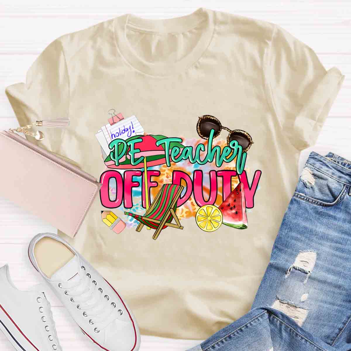 Personalized Subjects Teacher Off Duty T-Shirt