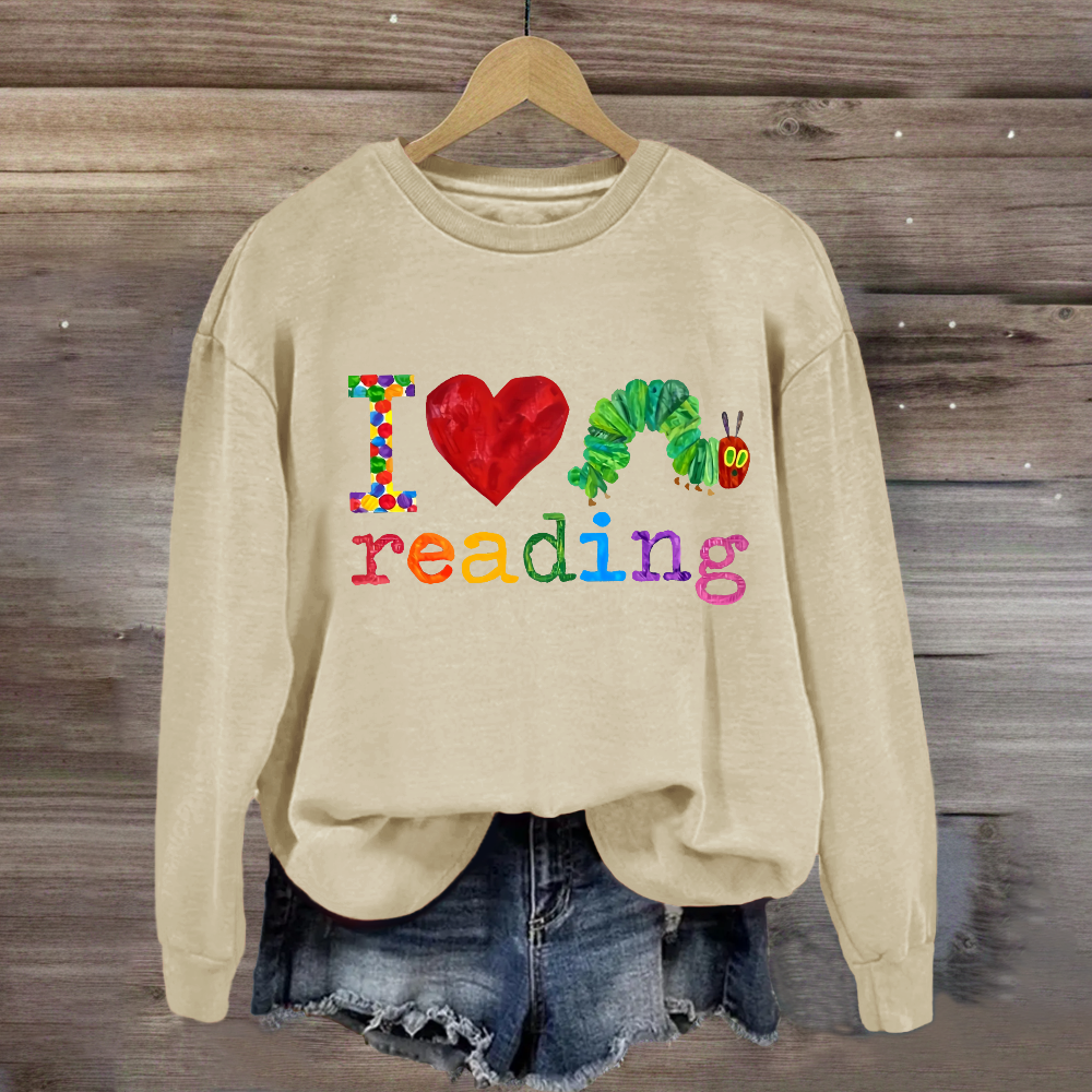 I Love Reading Caterpillar Sweatshirt