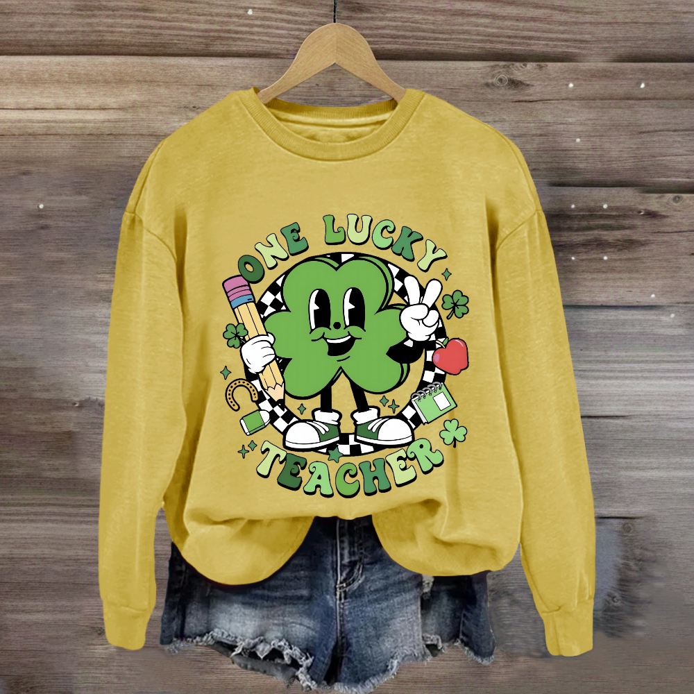 One Lucky Teacher Shamrock Sweatshirt