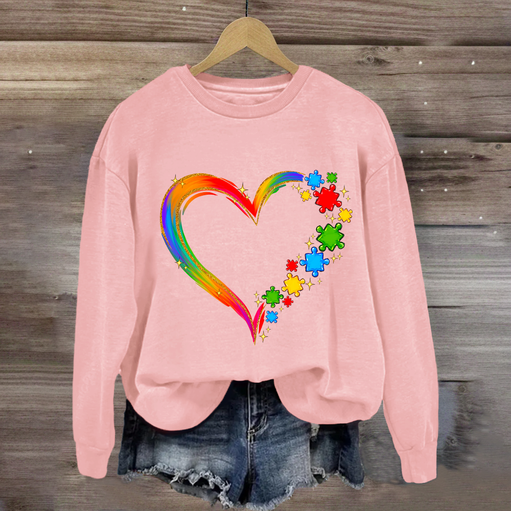 Rainbow Heart Accept Understand Love Sweatshirt