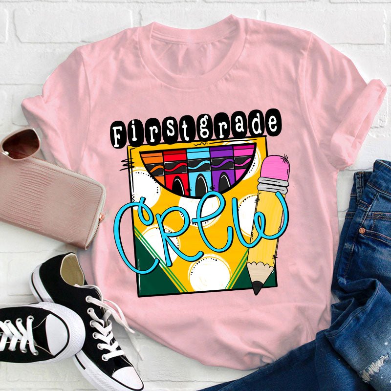 Personalized Grade A Box Of Colored Crayons Teacher T-Shirt