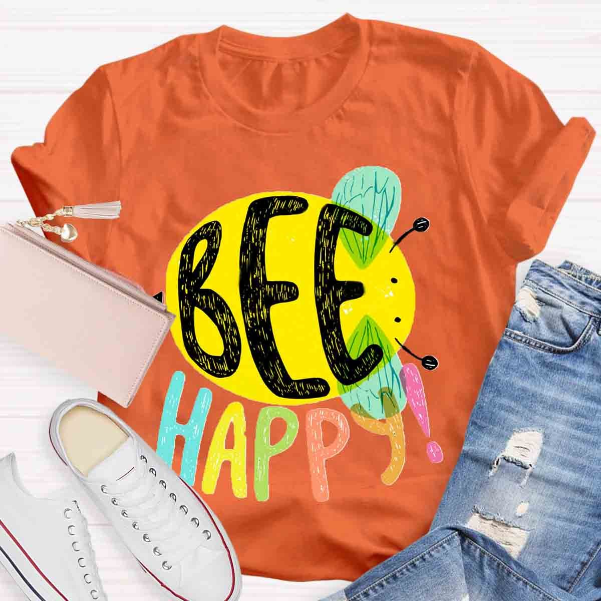 Bee Happy Cute Teacher T-Shirt