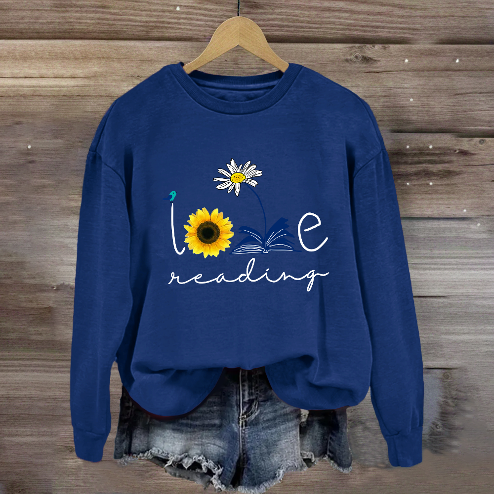 Loving Reading Daisy Books Sweatshirt