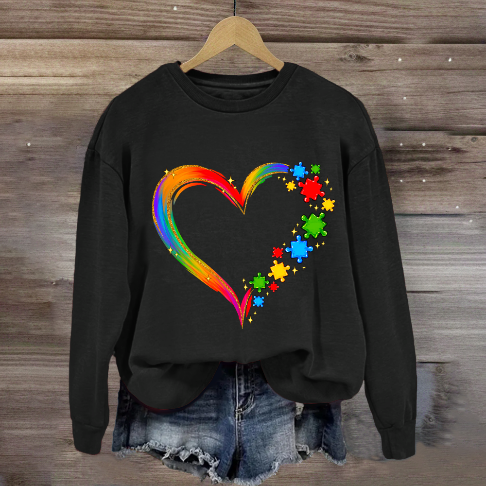 Rainbow Heart Accept Understand Love Sweatshirt