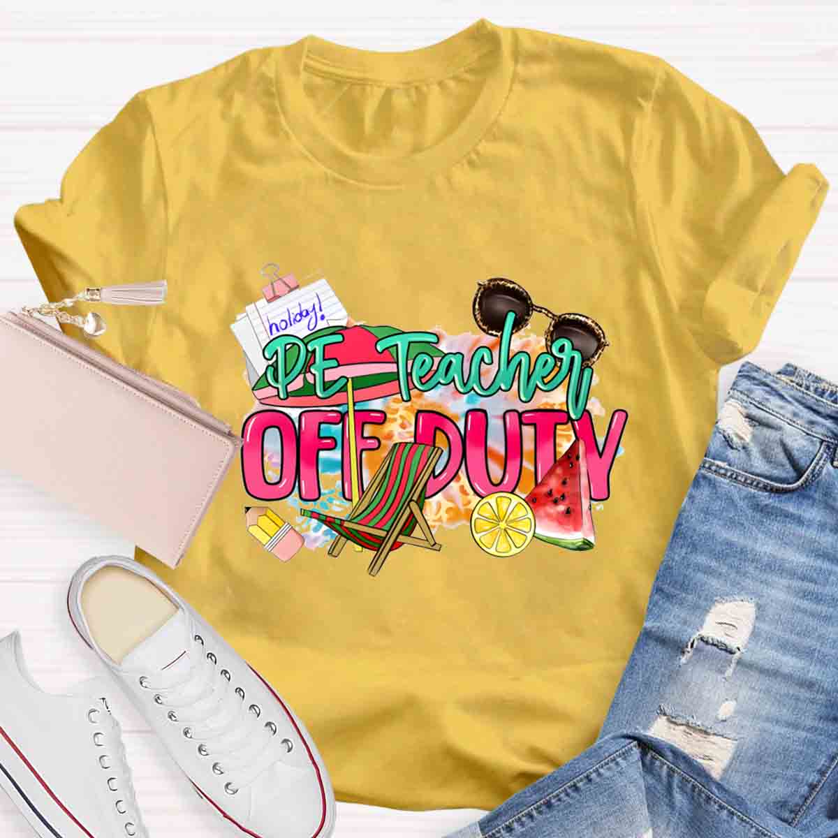 Personalized Subjects Teacher Off Duty T-Shirt