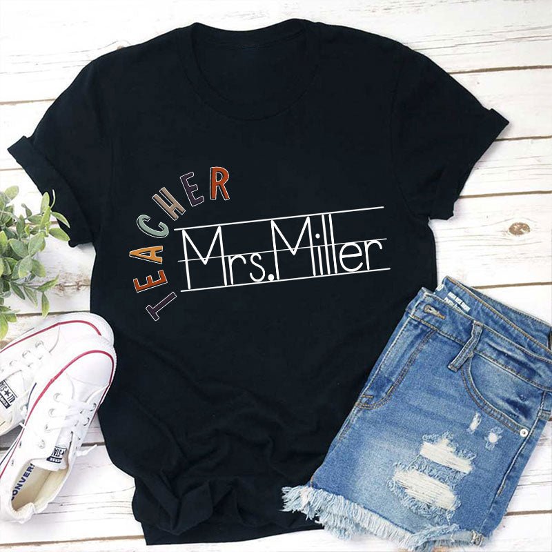 Personalized Name Spelling Letter Teacher T-Shirt