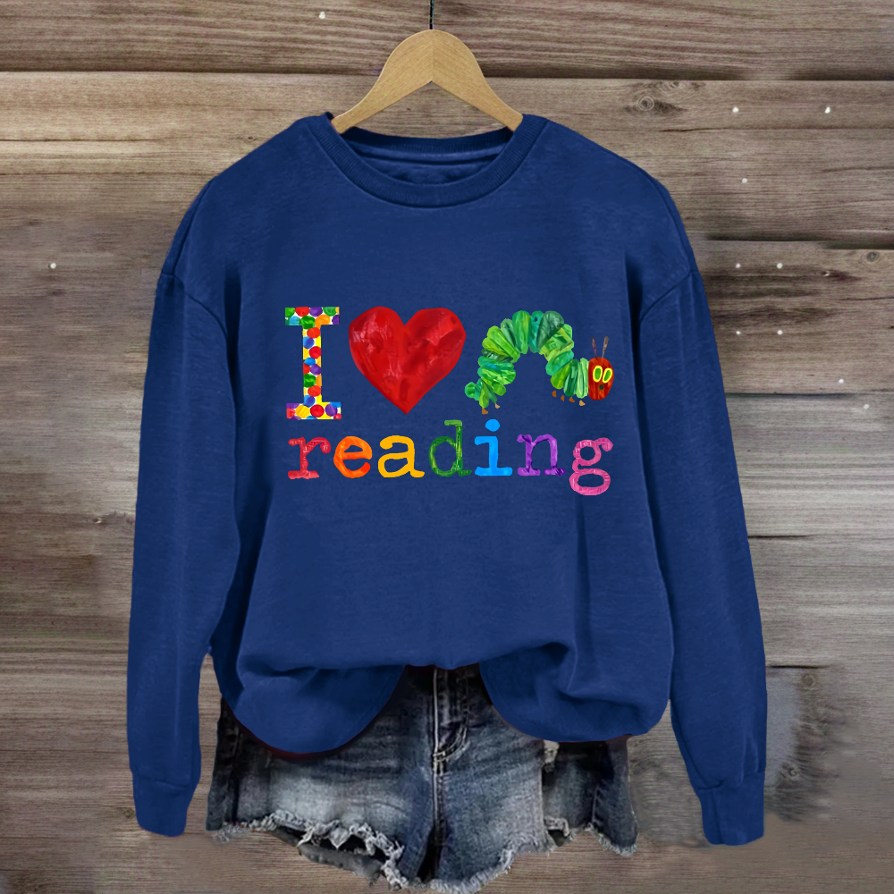 I Love Reading Caterpillar Sweatshirt