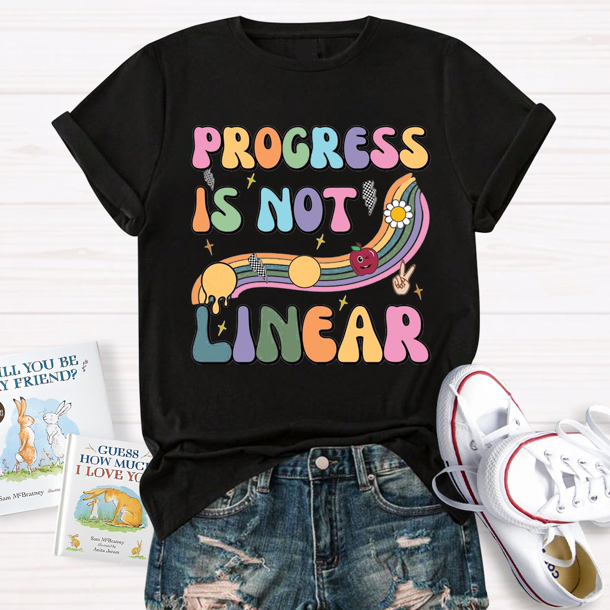 Progress Is Not Linear Teacher T-Shirt