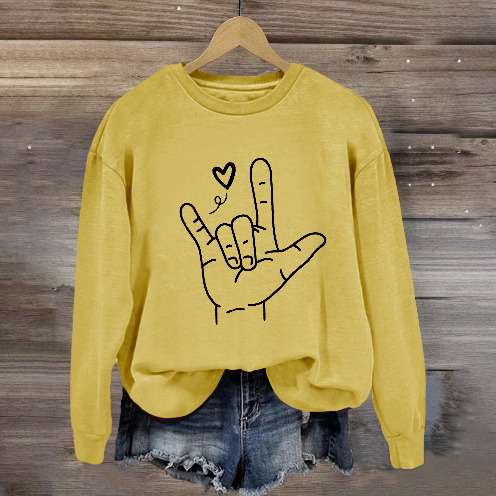 Sign Language Love Needs No Words Sweatshirt