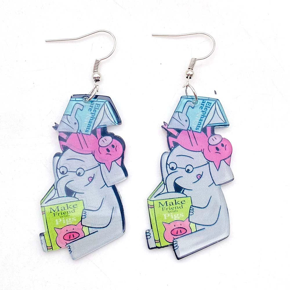 Acrylic Apple School Bus Back to School Earrings