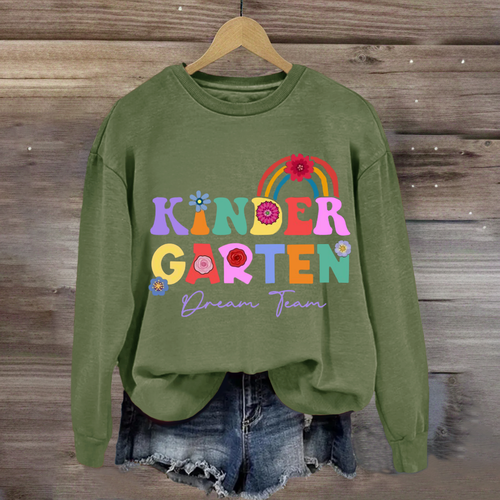 Personalized Grade Dream Team Floral Rainbow Sweatshirt