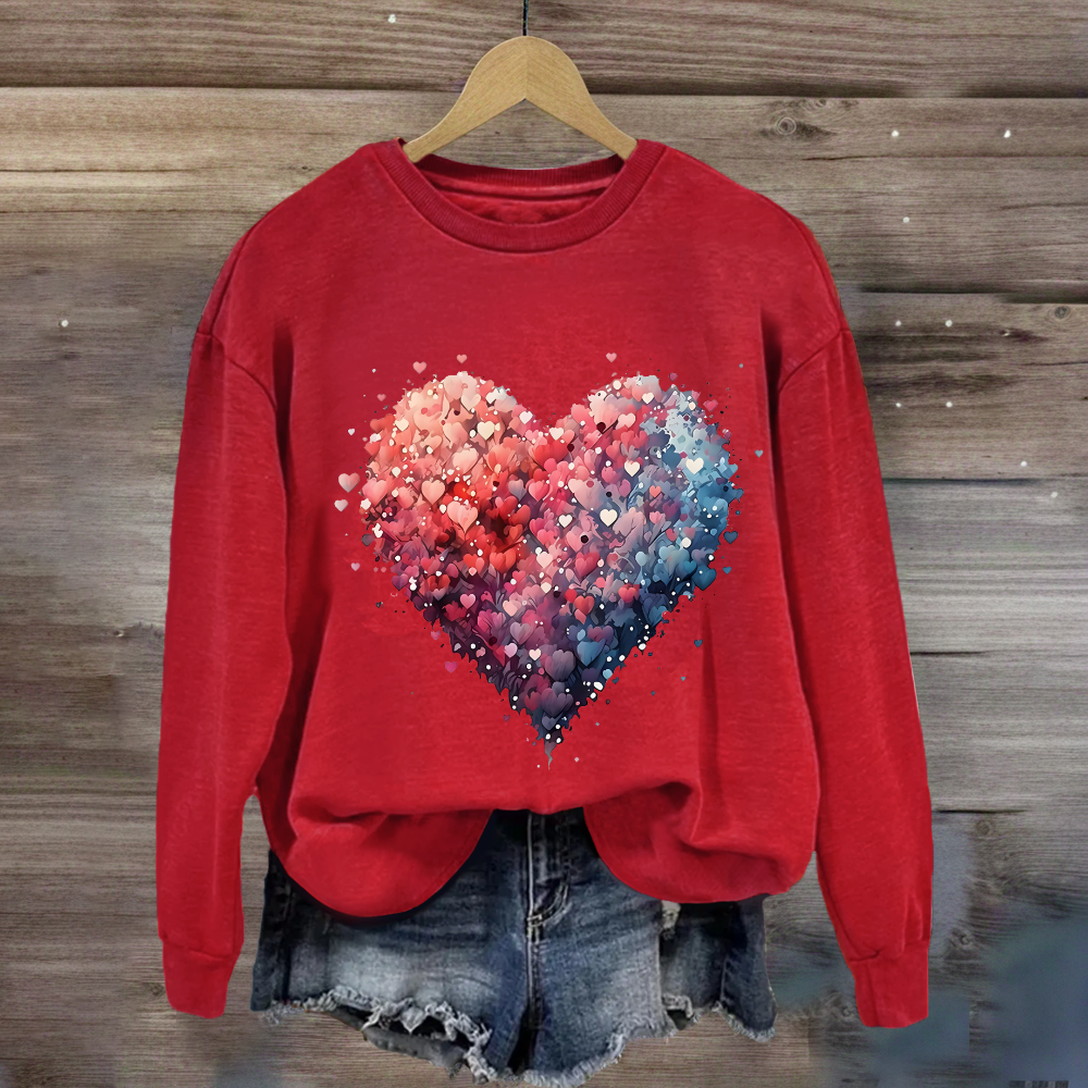 Valentine's Day Beautiful Watercolor Heart Sweatshirt