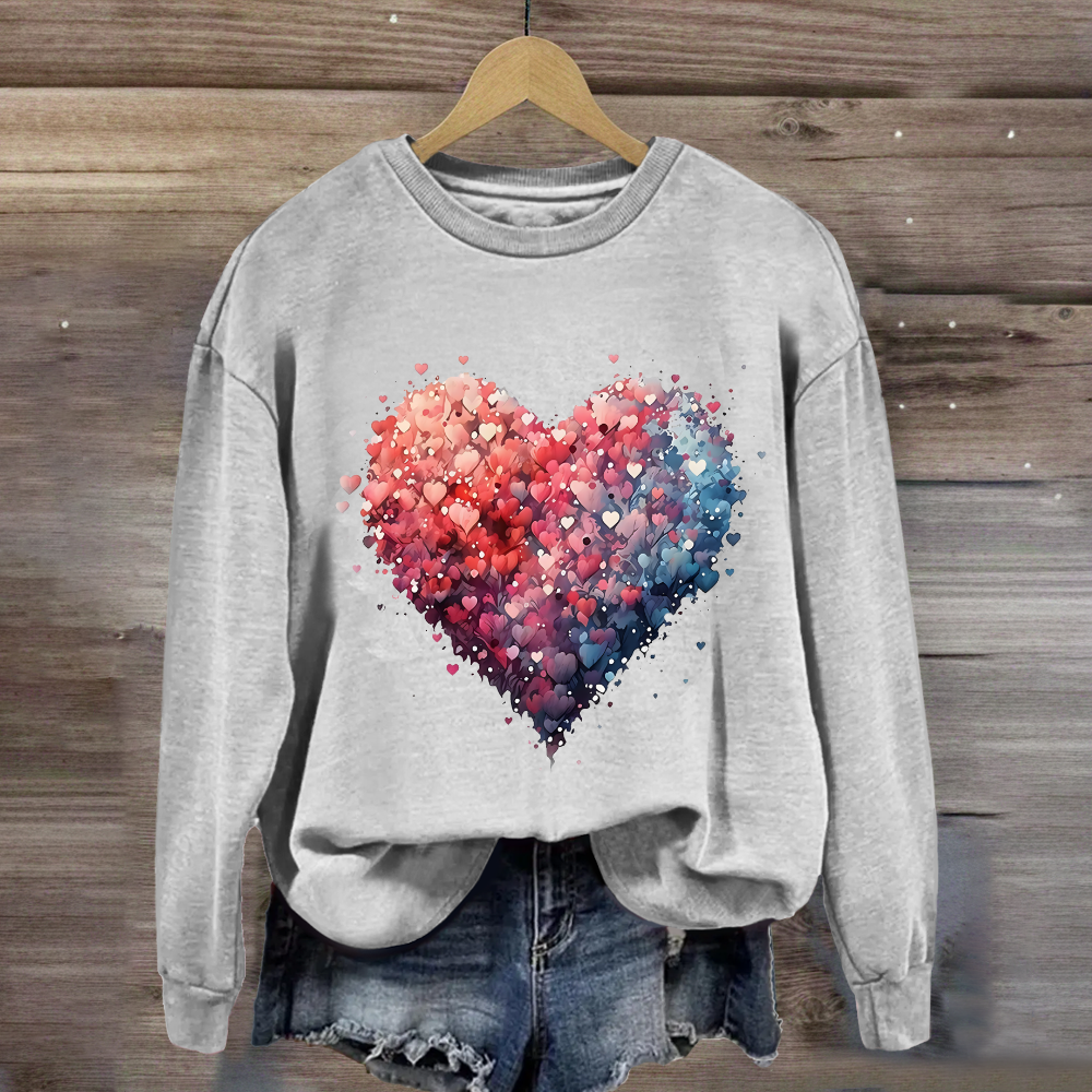 Valentine's Day Beautiful Watercolor Heart Sweatshirt