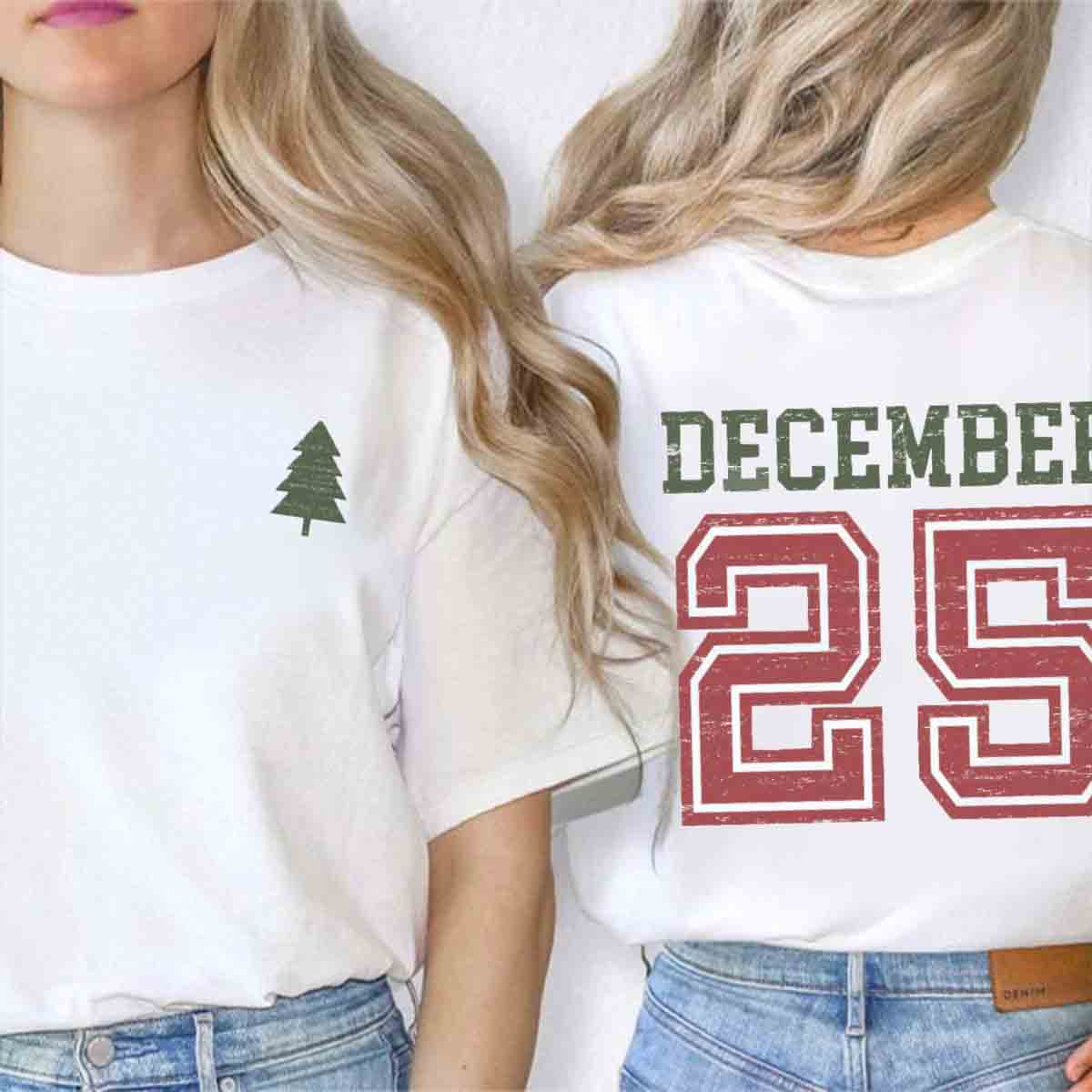 Christmas December Double Printed T-shirt