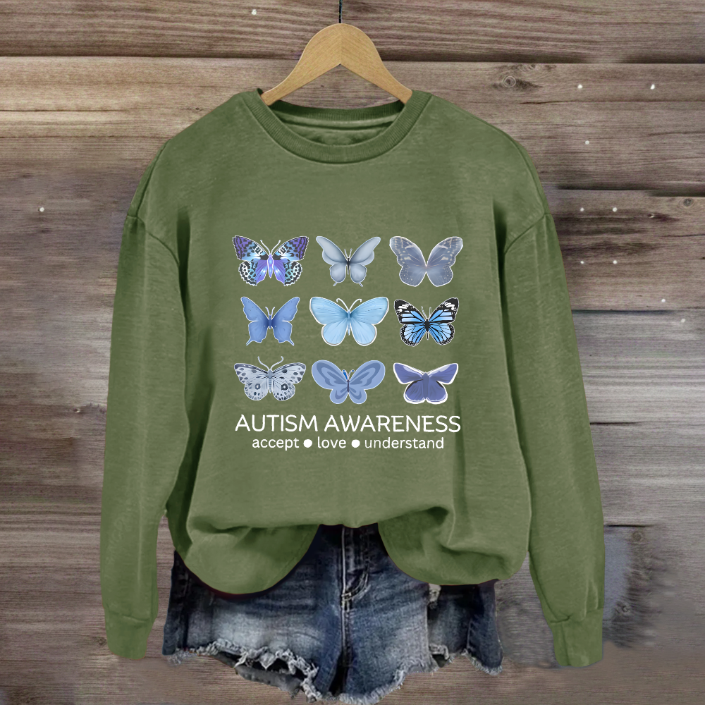 Autism Awareness Butterfly Teacher Sweatshirt