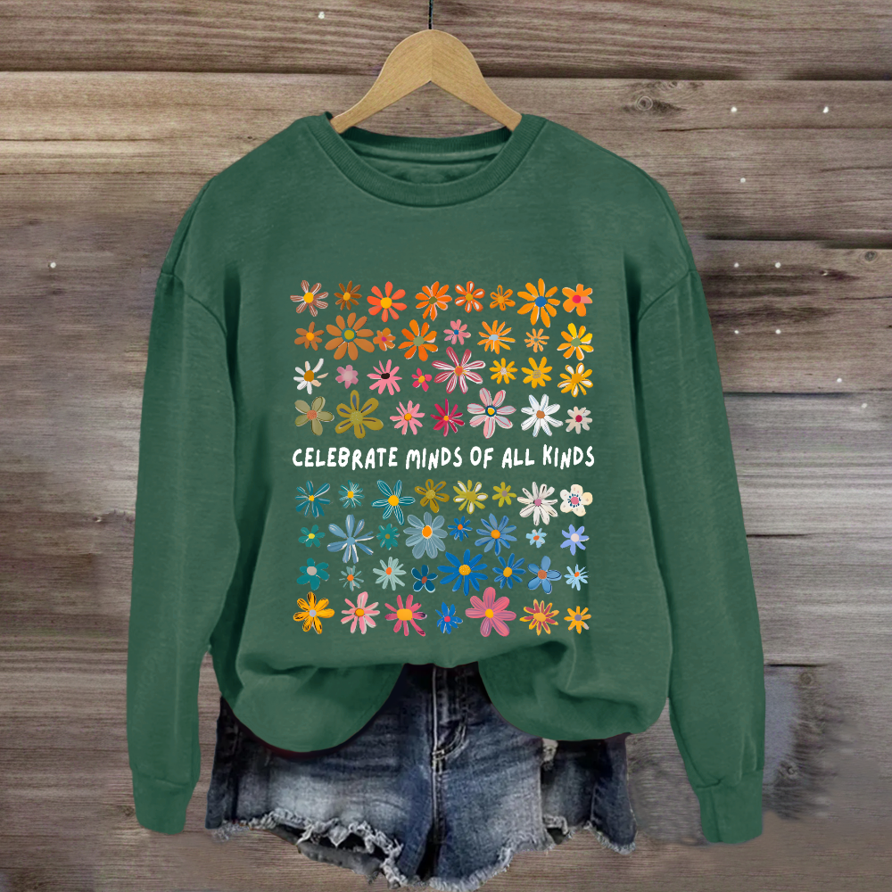 Celebrate Minds of All Kinds Floral Special Education Sweatshirt