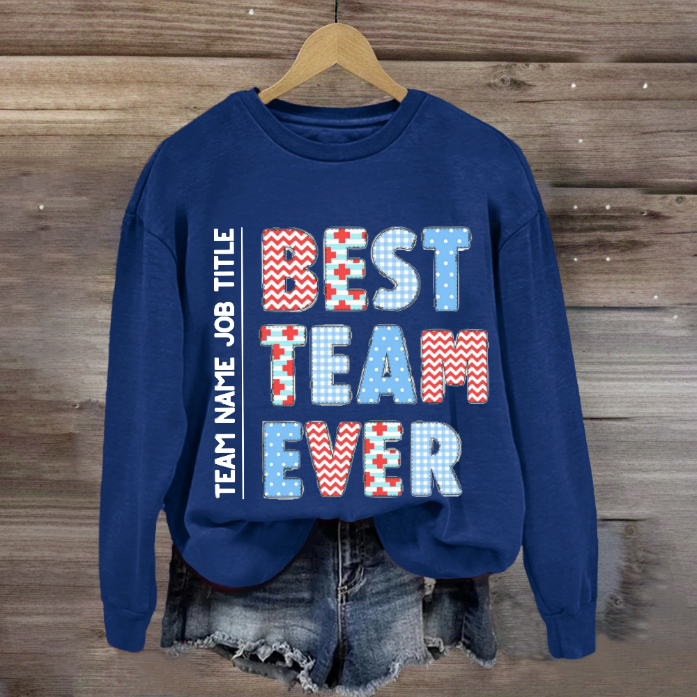 Personalized Team Name Plaid Design Sweatshirt