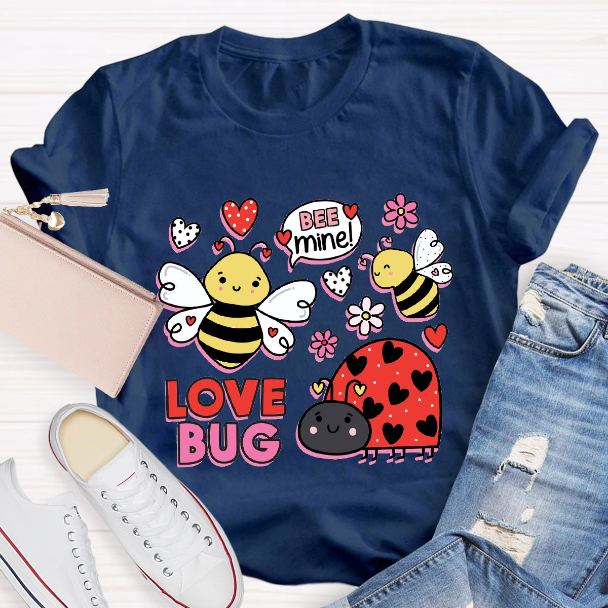 Bee Mine Love Bug Teacher T-Shirt