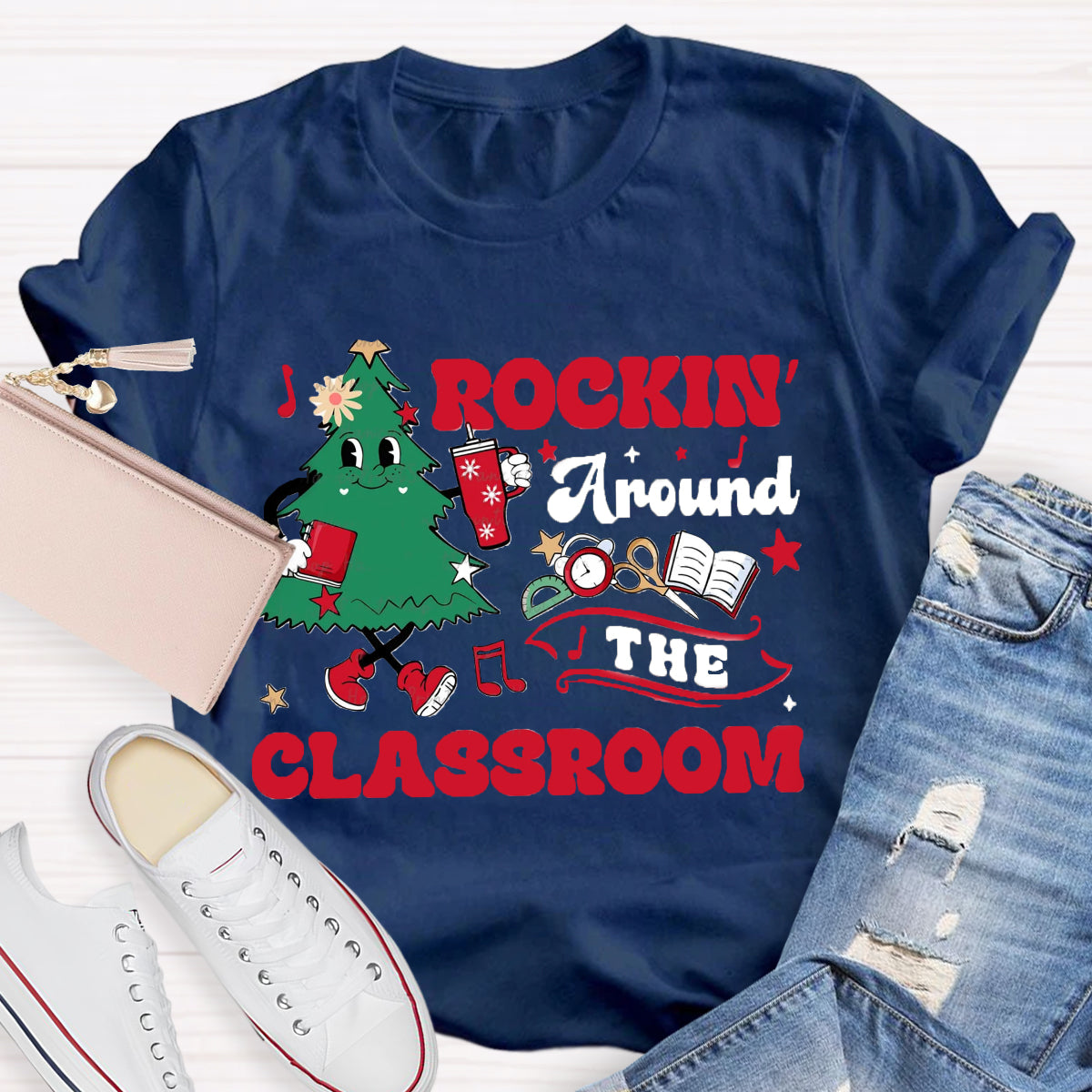 Rockin' Around The Classroom Christmas Tree T-Shirt