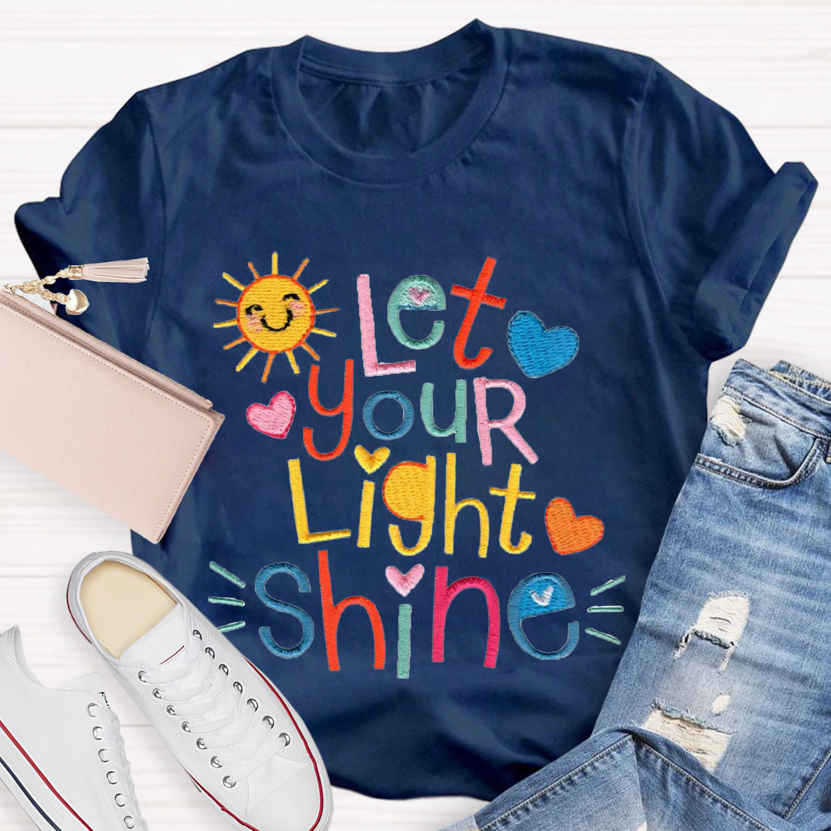 Let Your Light Shine Positive Teacher T-Shirt