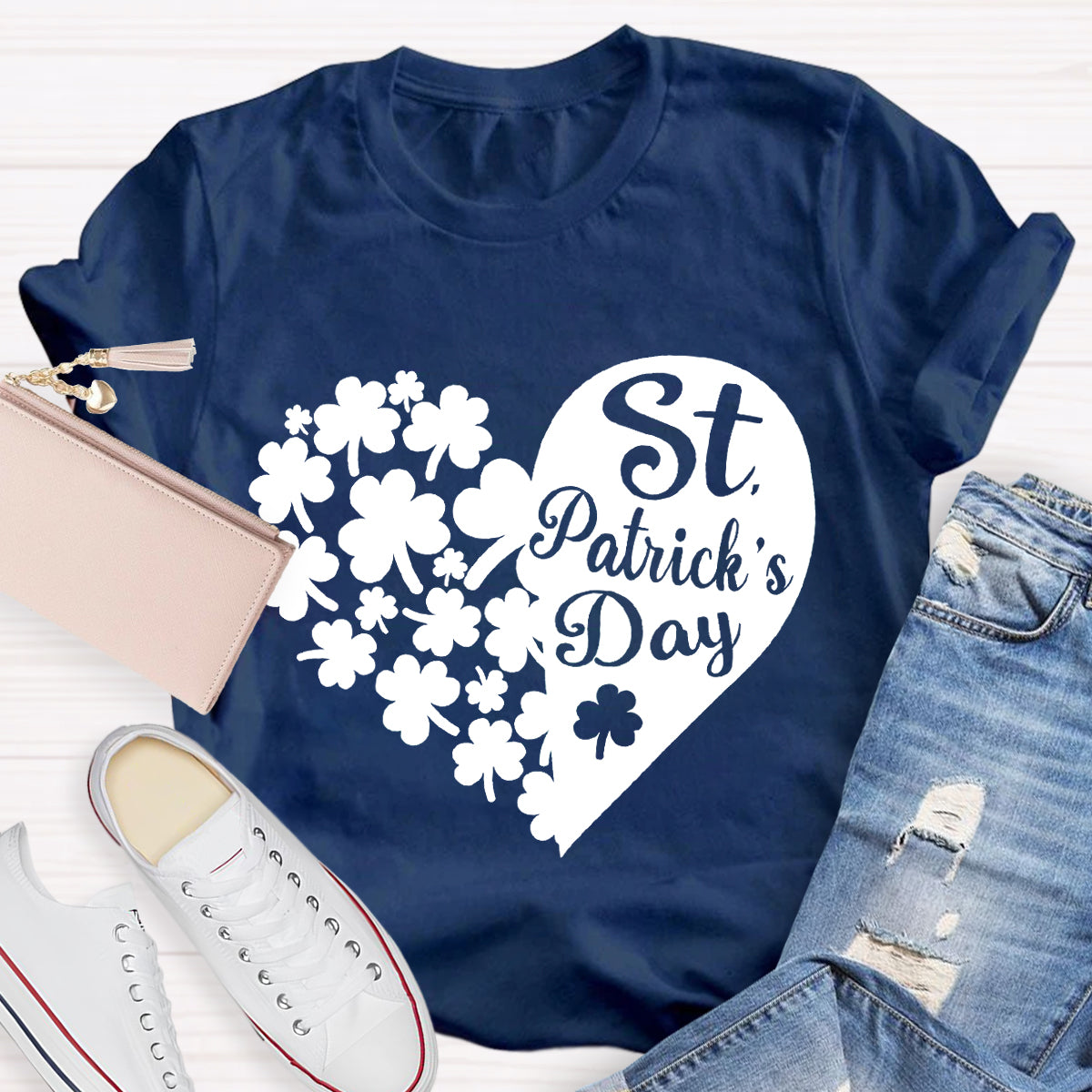 Lucky Shamrock St Patricks Day Teacher T-Shirt