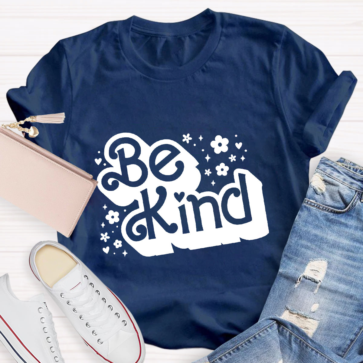 Be Kind Pink Flower Teacher T-Shirt