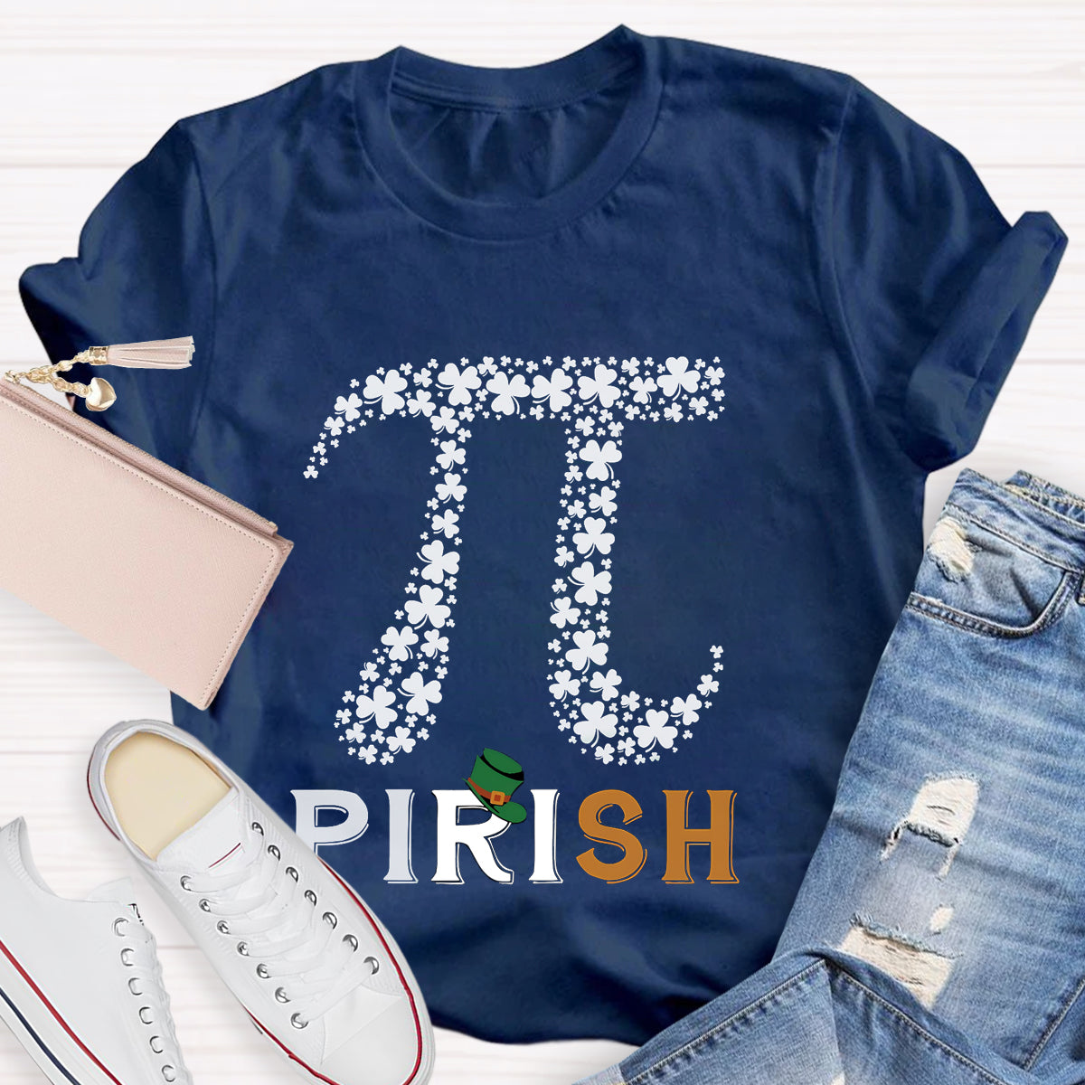 Pirish Pi Irish Shamrock Math St Patrick's Day T-Shirt