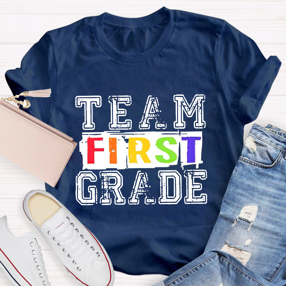 Personalized Grade First Grade Team Teacher T-Shirt