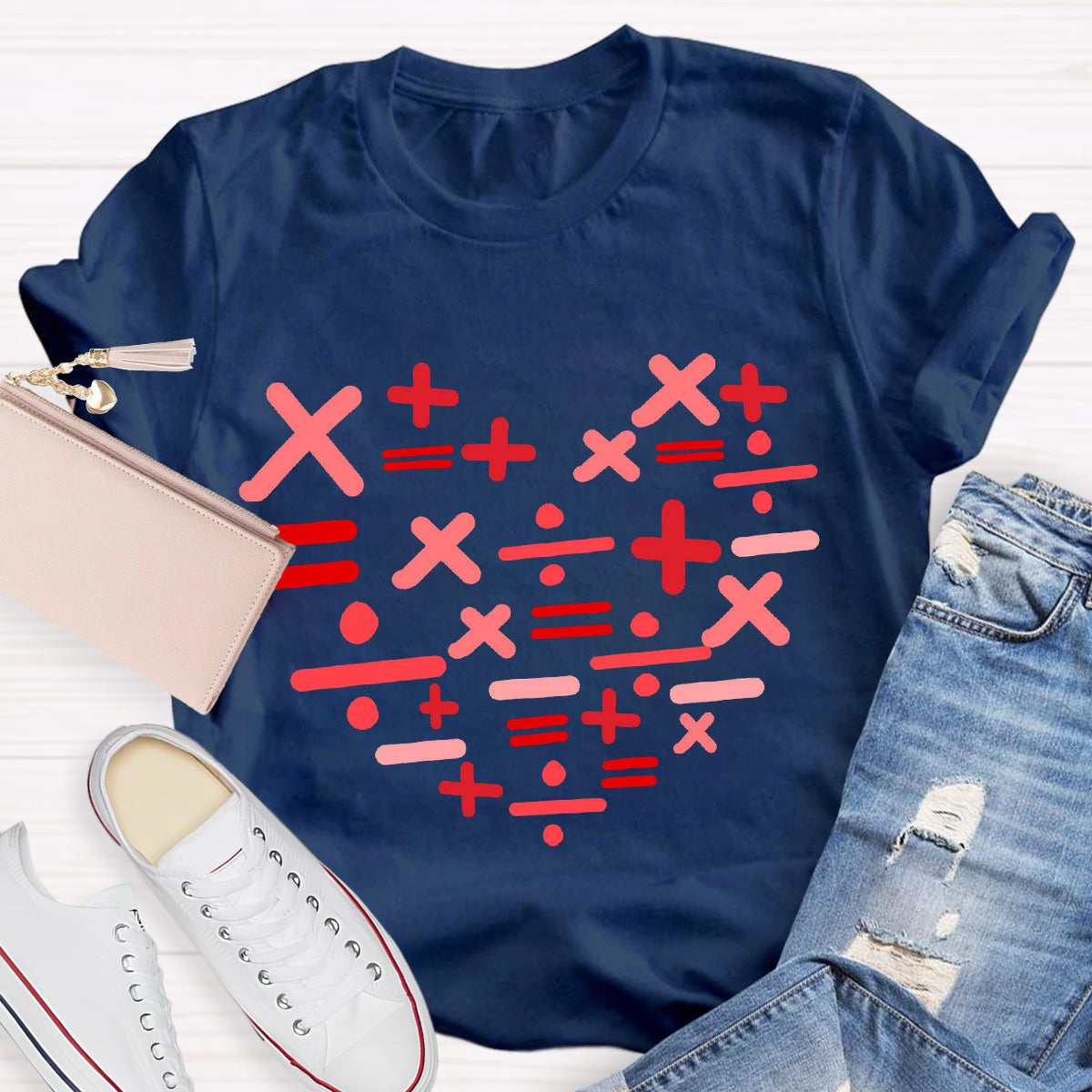 Add Subtract Multiply And Divide Heart Teacher T-Shirt