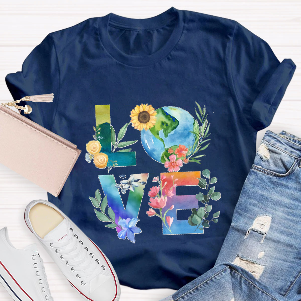 Love Our Planet Earth Day Teacher T-Shirt