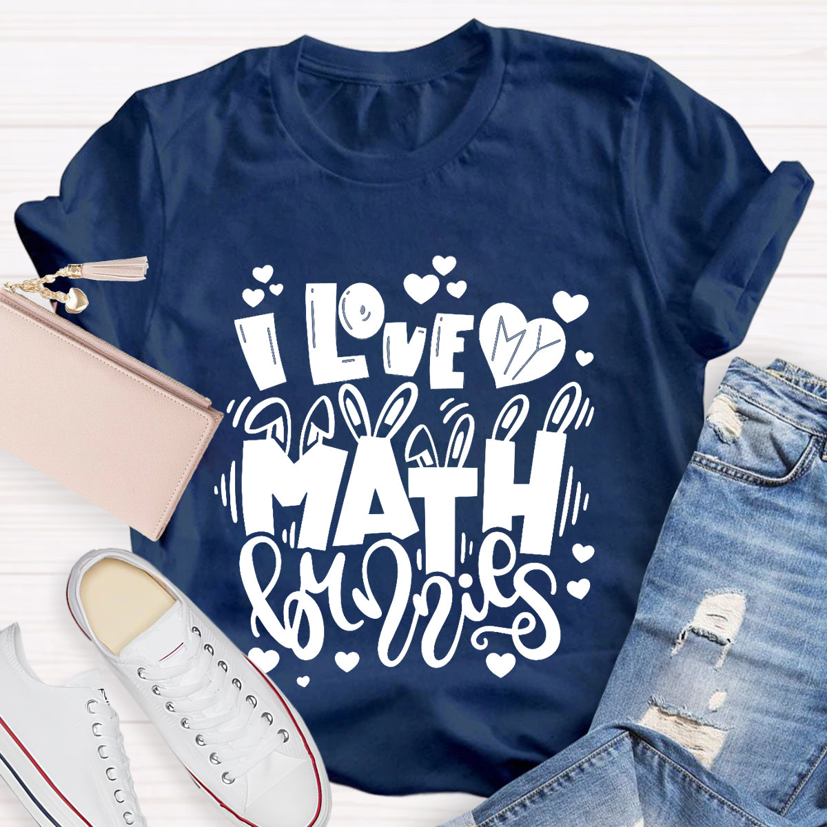 I Love My Math Bunnies Funny Math Teacher T-Shirt