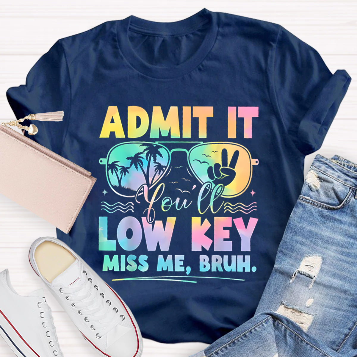 Low Key Miss Me Bruh Teacher T-Shirt