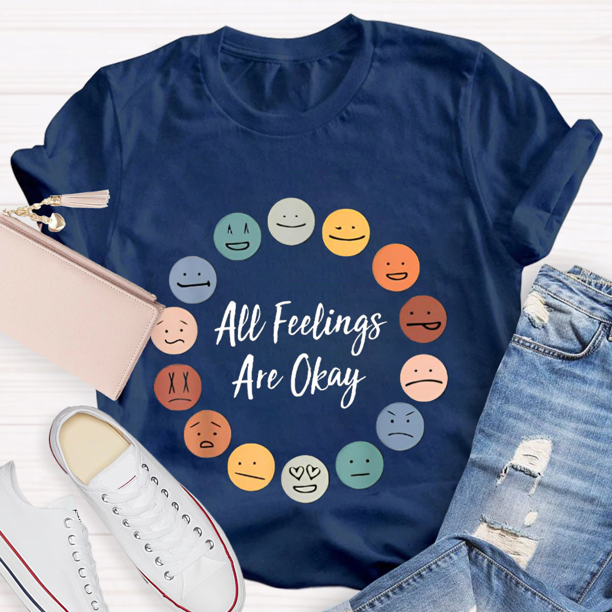 All Feelings Are Okay Smiley Face T-Shirt