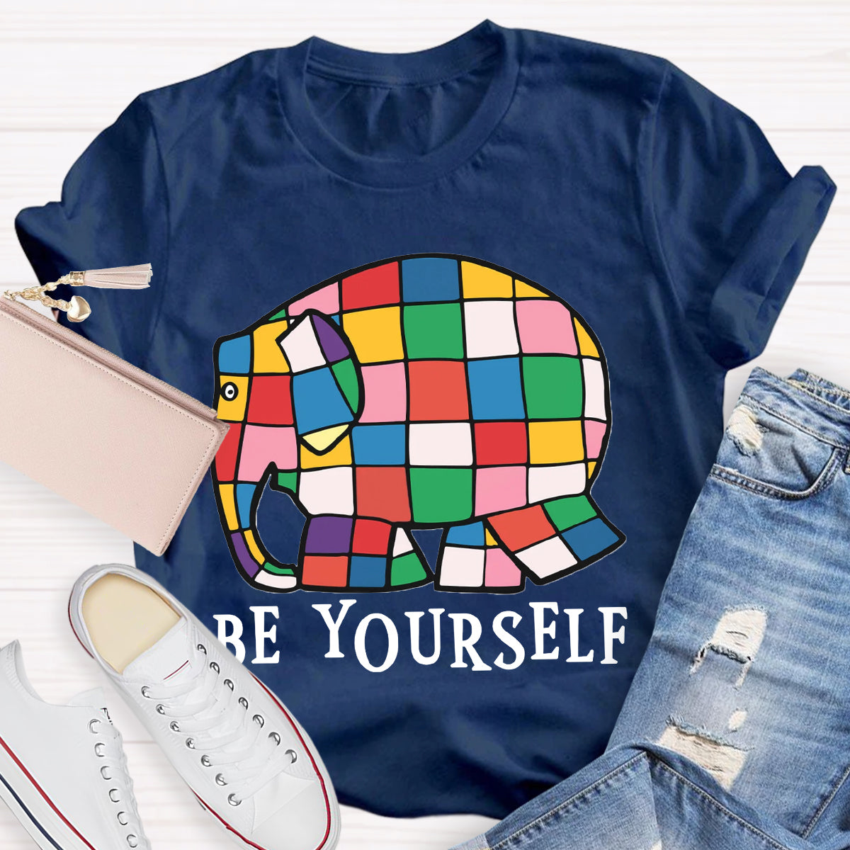 Be Yourself World Book Day Rainbow Elephant T-Shirt