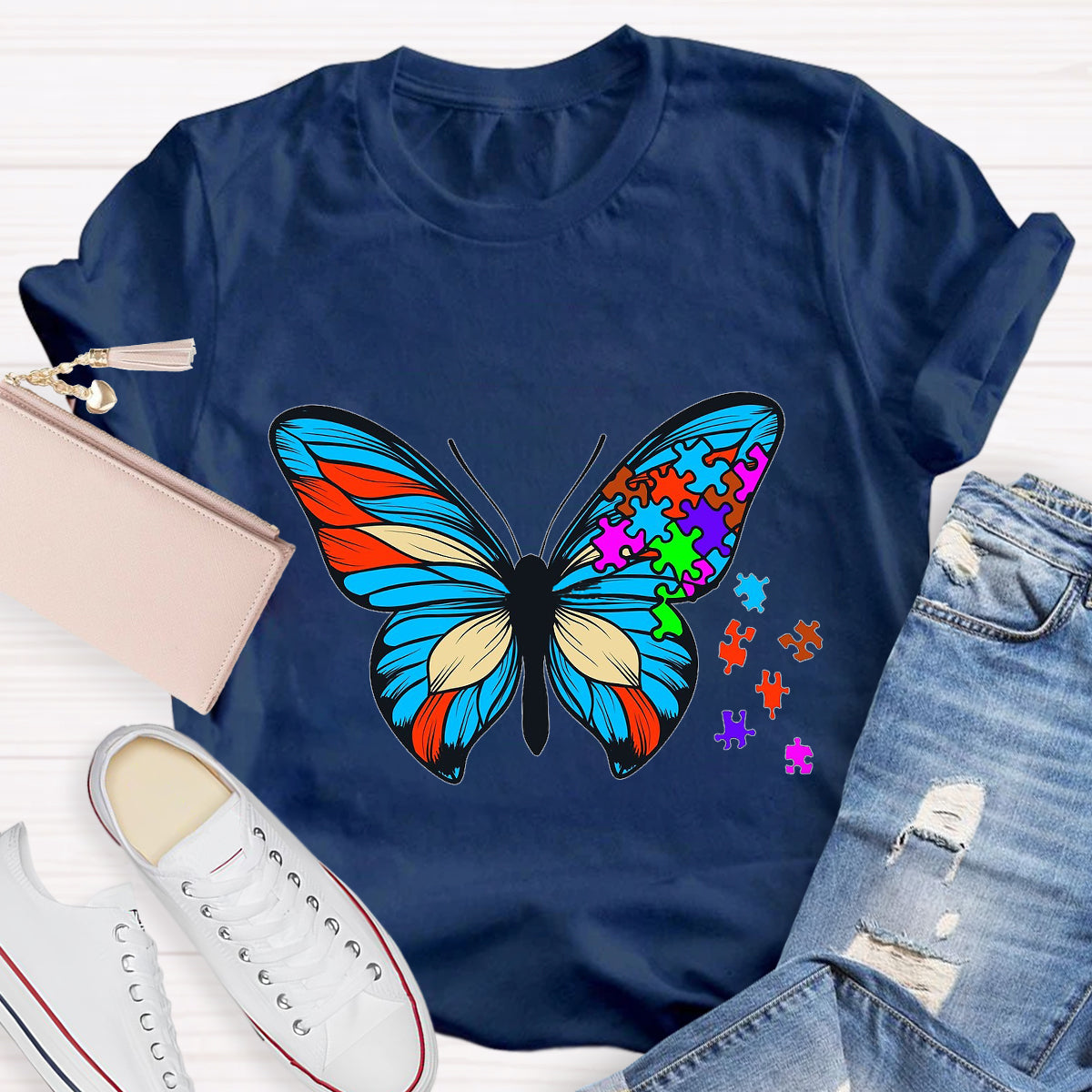 Butterfly Autism Awareness Day Promoting Love And Acceptance T-Shirt