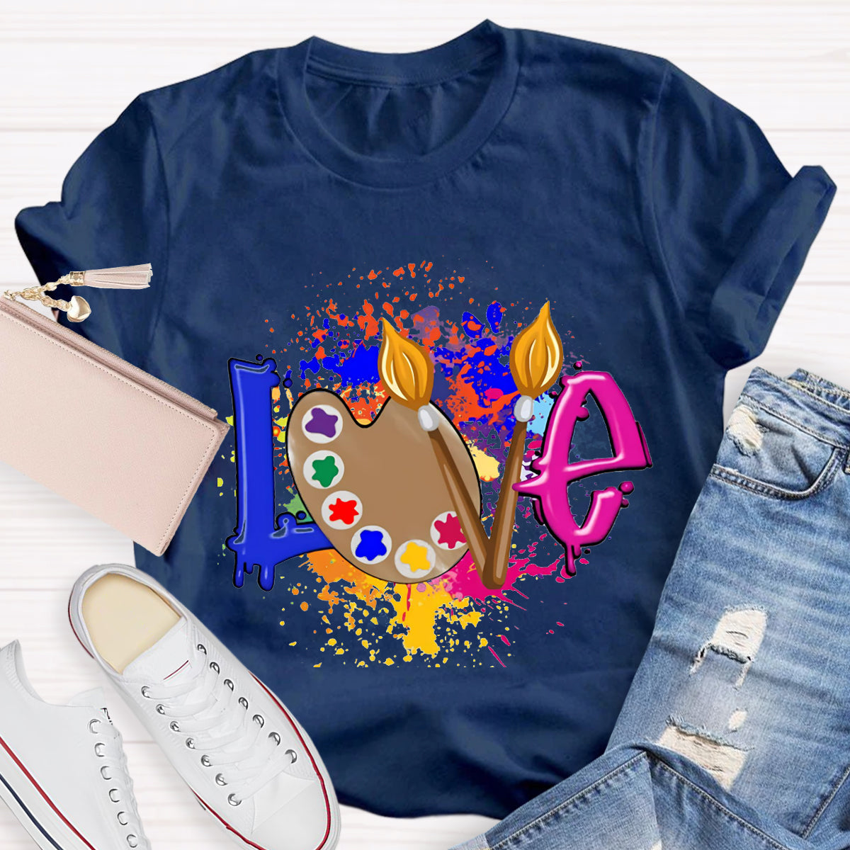 Love Art Color palette Teacher T-Shirt