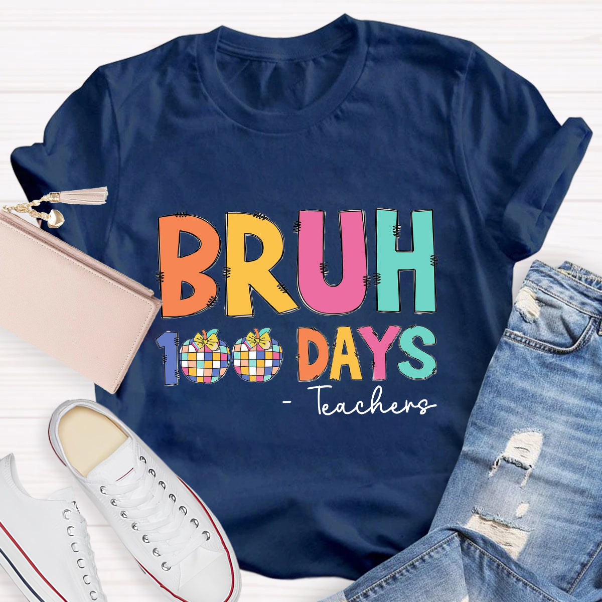 Personalized Text Bruh 100 Days T-shirt