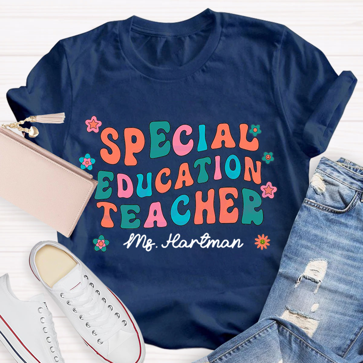 Personalized Special Education Teacher Name T-Shirt