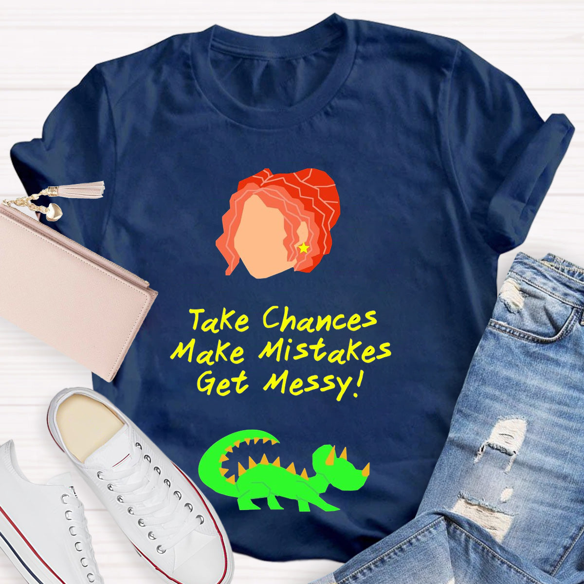 Take Chances Make Mistakes School Bus Teacher T-Shirt