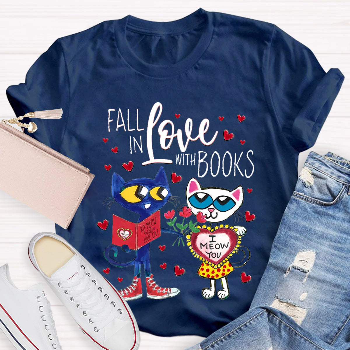 Fall In Love With Book Teacher T-Shirt