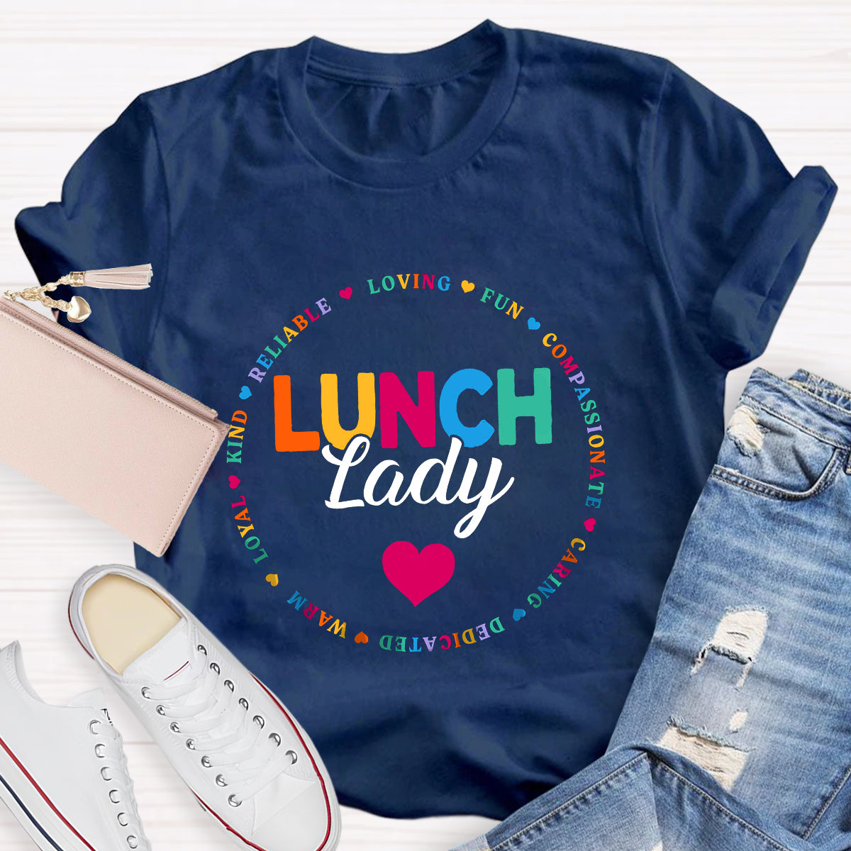 Lunch Lady Warm Heart Teacher T-Shirt