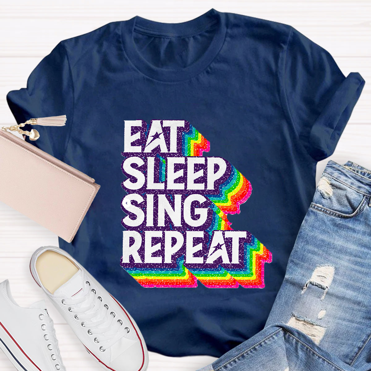 Eat Sleep Sing Repeat Teacher T-Shirt