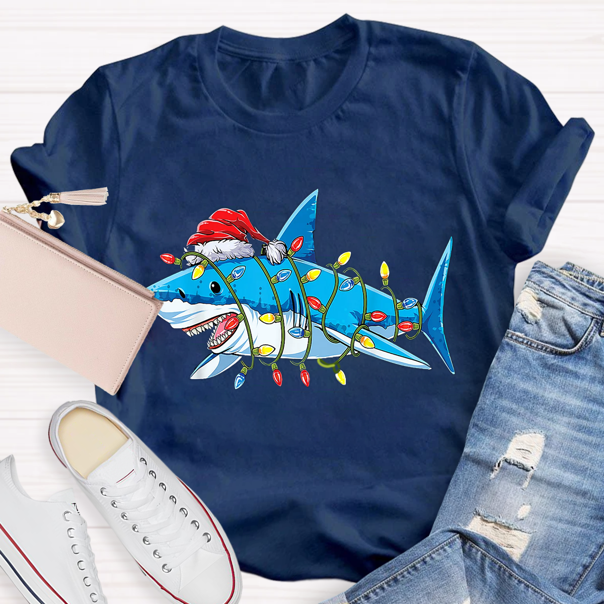 Christmas Shark Lights T-Shirt