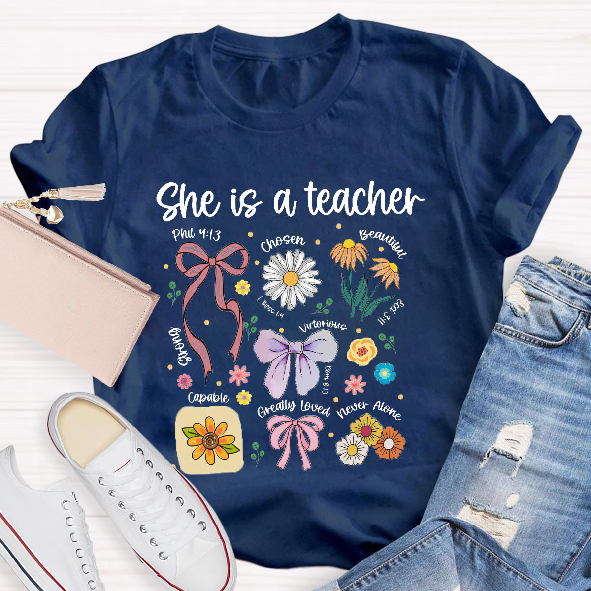 She Is A Teacher Beautiful Chosen Teacher T-Shirt
