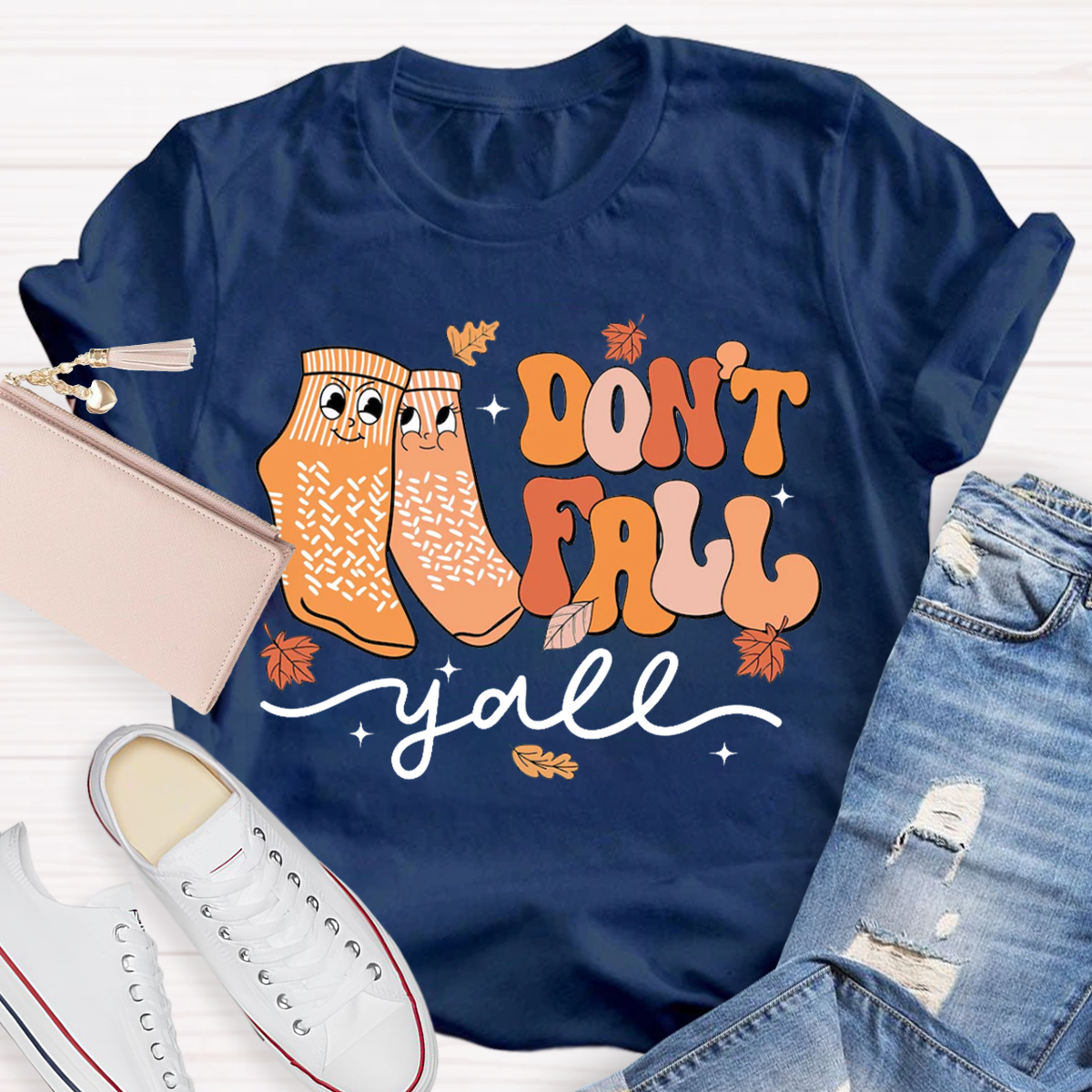 Don't Fall Y'all Thanksgiving Teacher T-Shirt