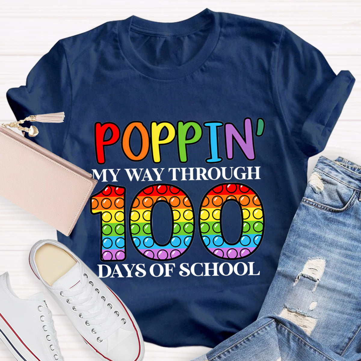 Poppin' My Way Through 100 Days Of School T-Shirt