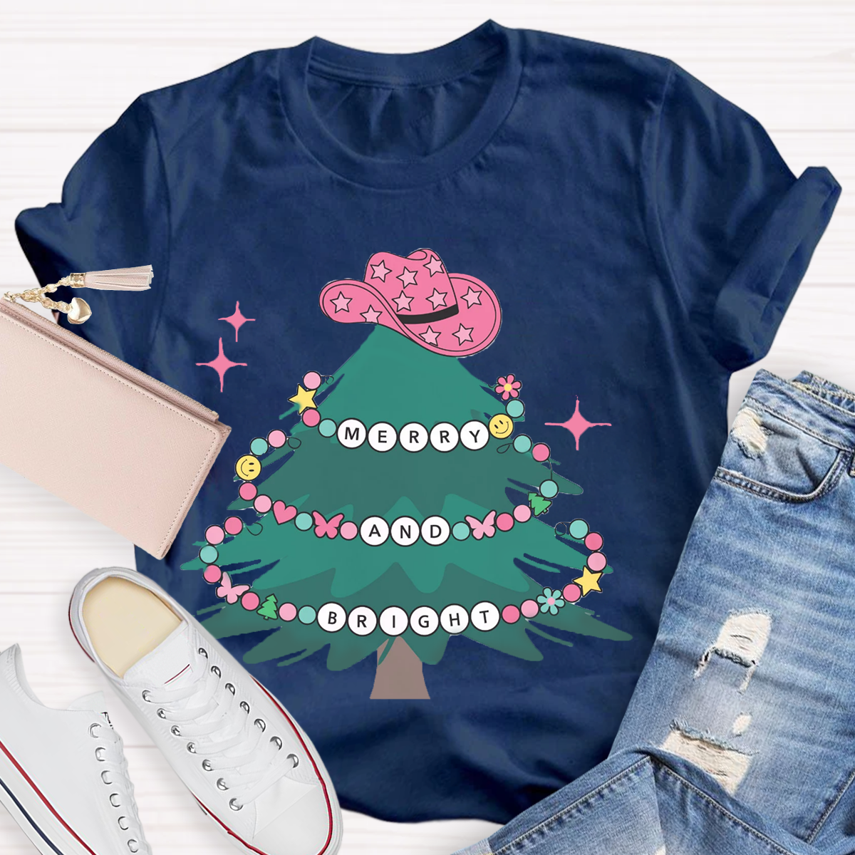 Merry And Bright Teacher T-Shirt