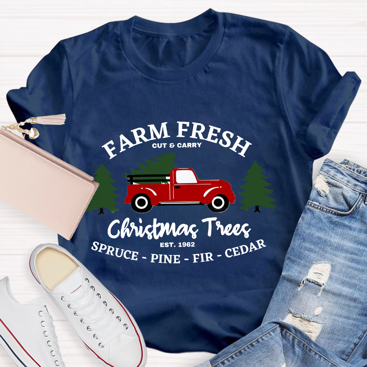 Farm Fresh Christmas Tree Teacher T-Shirt