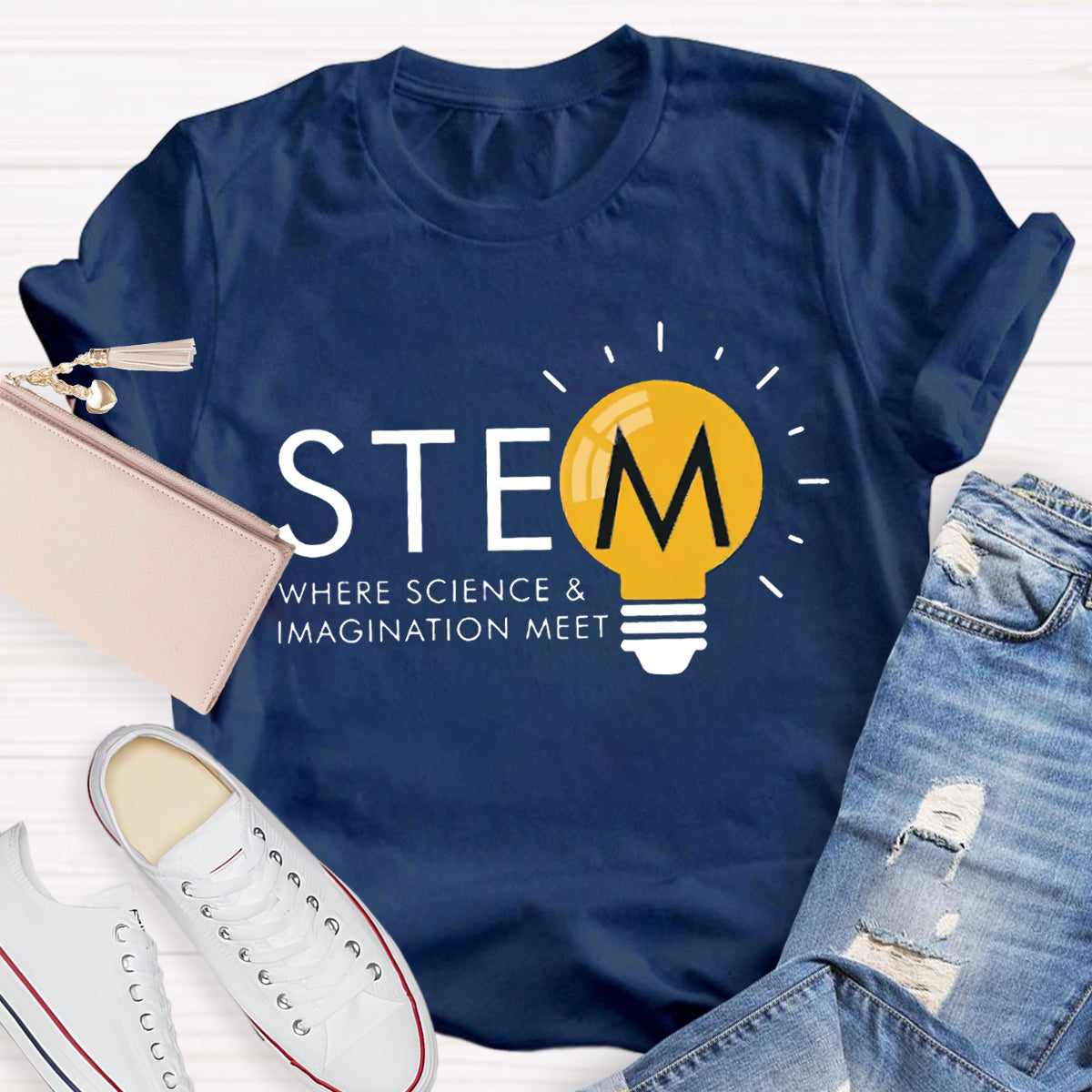 Stem Where Science And Imagination Meet Teacher T-Shirt