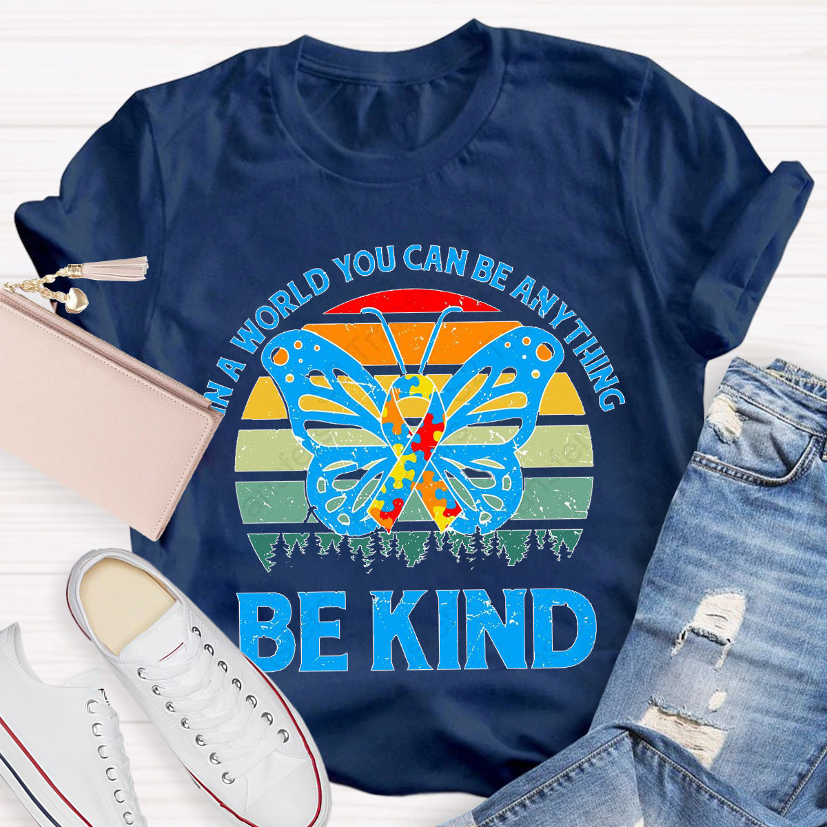 In A Word You Can Be Anything Be Kind Teacher T-Shirt